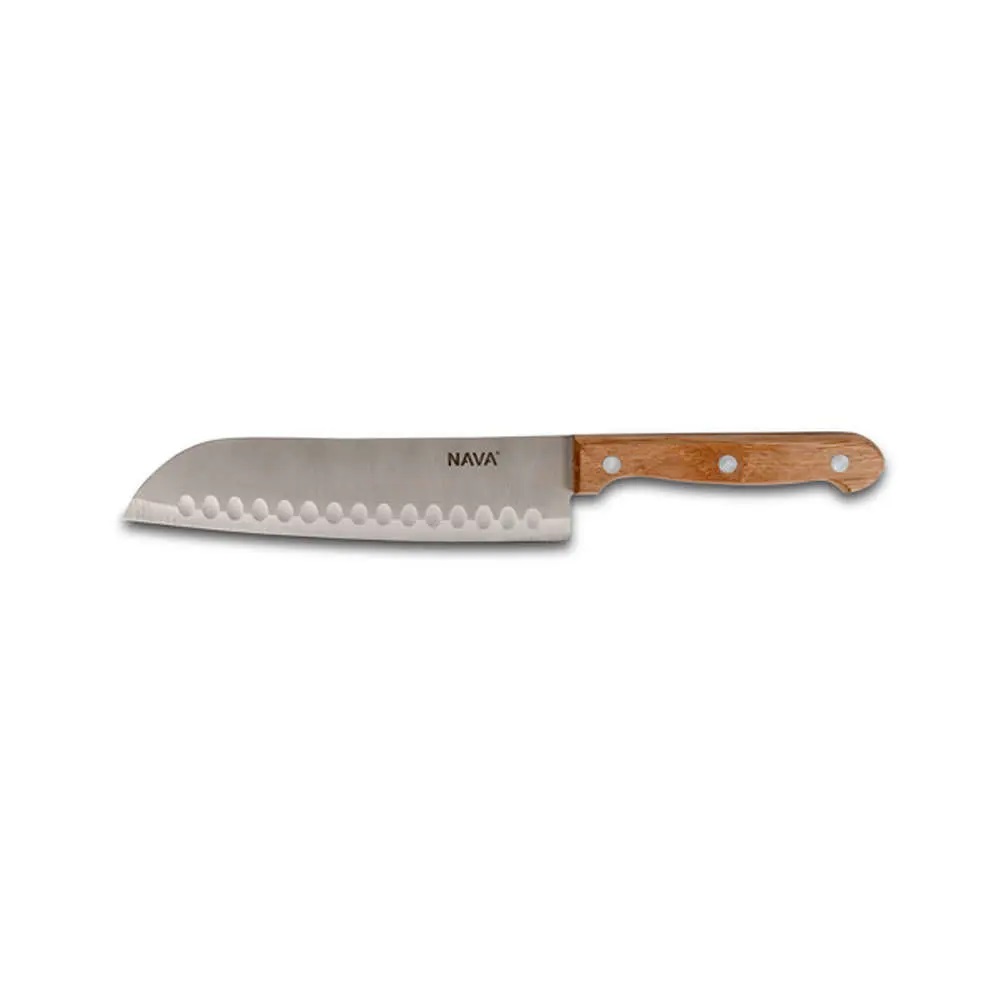 Μαχαίρι Santoku Ανοξείδωτο 29,5cm Με Ξύλινη Λαβή Terrestrial Nava 10-058-053 - 0