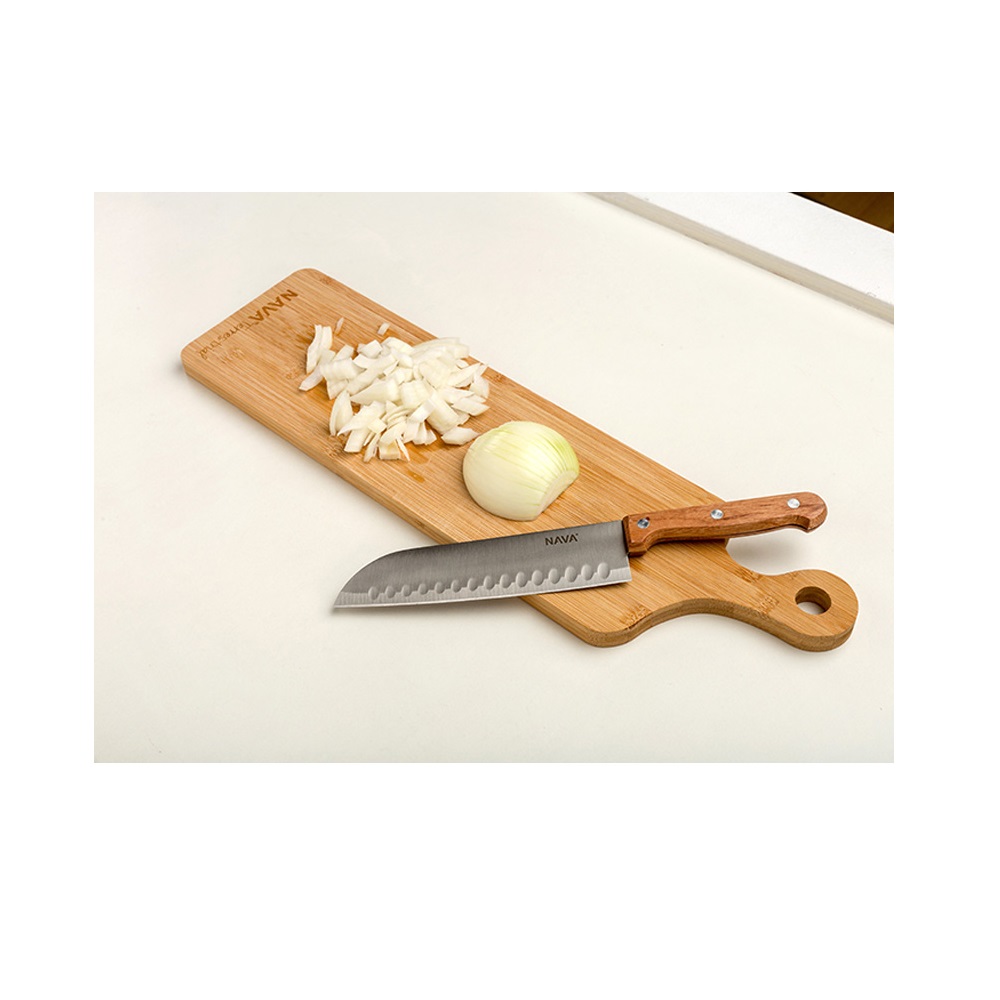 Μαχαίρι Santoku Ανοξείδωτο 29,5cm Με Ξύλινη Λαβή Terrestrial Nava 10-058-053 - 2