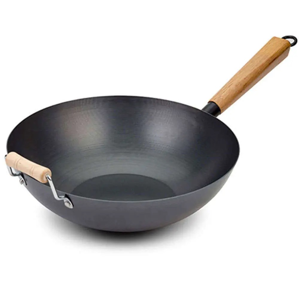 Γουόκ - Wok Ατσάλινο Αντικολλητικό 6,5Lt Φ35cm Με Ξύλινο Χερούλι Cantonese Nava 10-166-014 - 0