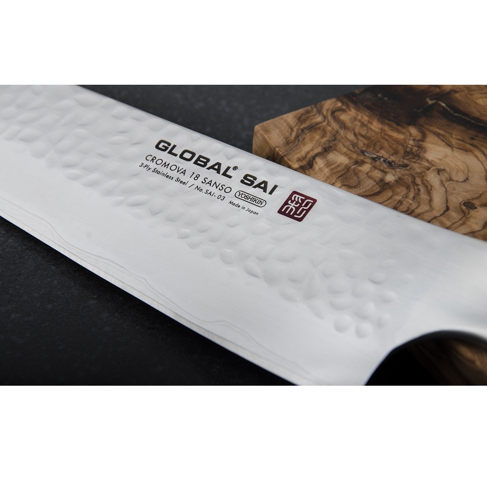 Μαχαίρι Santoku 19cm – Premium Κοπή με Ιαπωνική Τεχνοτροπία Global SAI-03 - 2