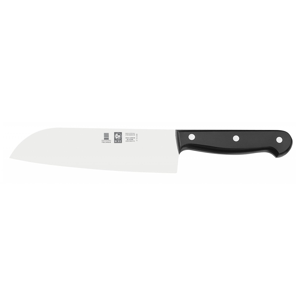 Santoku Μαχαίρι 18cm με Μαύρη Λαβή – Πολυχρηστικό και Υψηλής Απόδοσης Technik Icel 271.8625.18