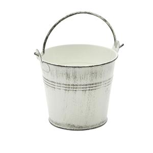 Κουβαδάκι White Wash Με Χέρι Γαλαβανιζέ Ø9xH10cm GSB10WW Genware 34.60256 - 48270