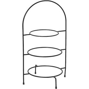 Βάση Πιάτων Τριών Επιπέδων(Ø17,5cm & Ø21cm) Μεταλλική Μαύρη 29x27xH51cm Espiel HOT3657 - 50152