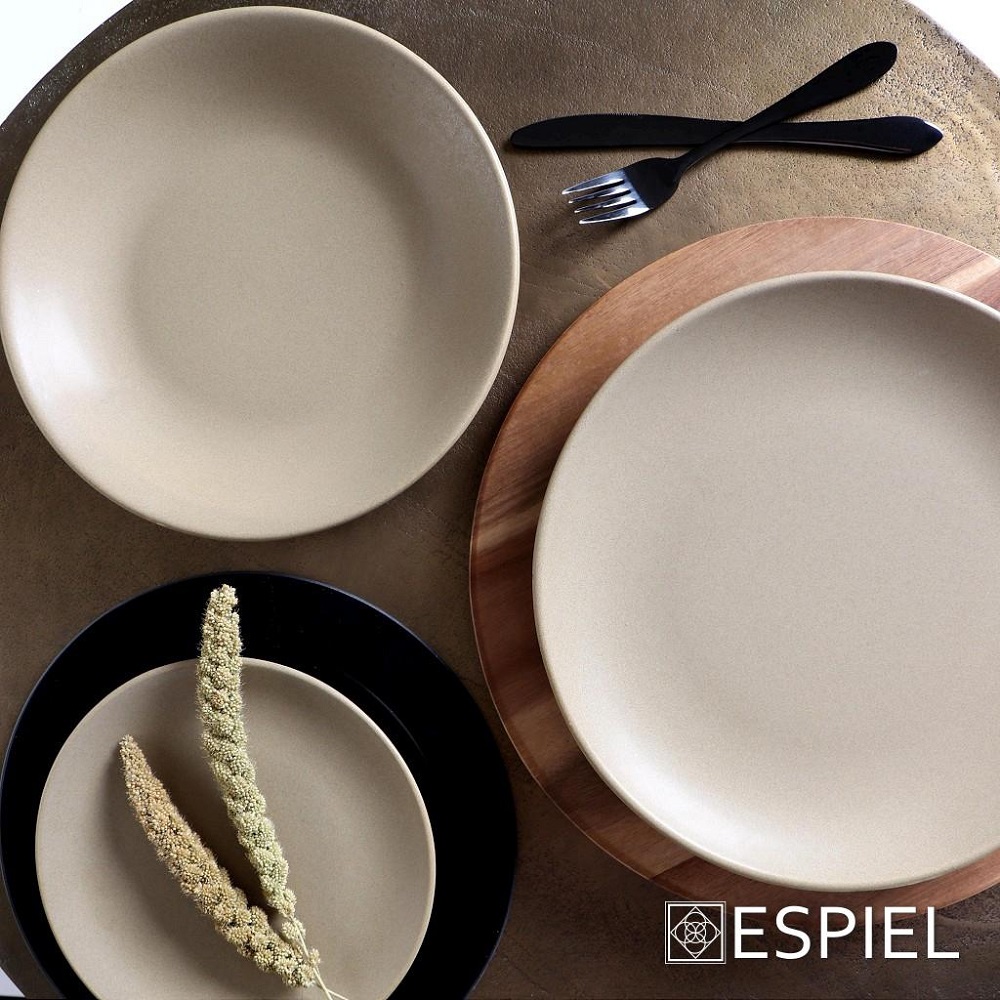 Πιάτο Ρηχό Φρούτου Πορσελάνης Μπεζ Φ19xH2cm Terra Matt Cream Espiel TLP103K6 - 1