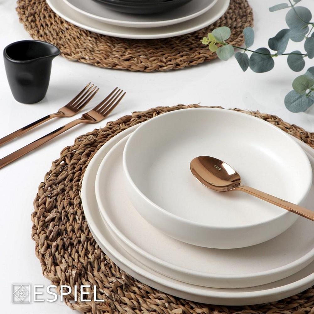 Πιάτο Ρηχό Φρούτου Πορσελάνης Μπεζ Φ19xH2cm Terra Matt Cream Espiel TLP103K6 - 2