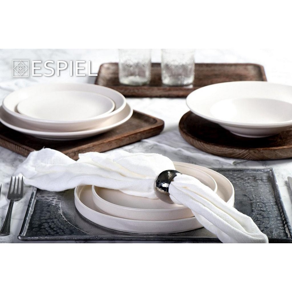 Πιάτο Ρηχό Φρούτου Πορσελάνης Μπεζ Φ19xH2cm Terra Matt Cream Espiel TLP103K6 - 4