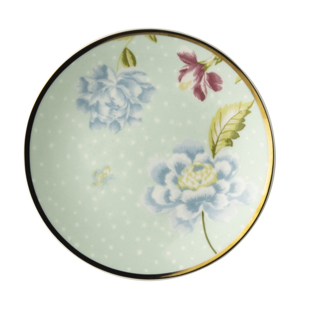 Πιατάκι Πορσελάνης Φ12cm Petit Four Mint Uni Heritage Laura Ashley LA180431 - 0