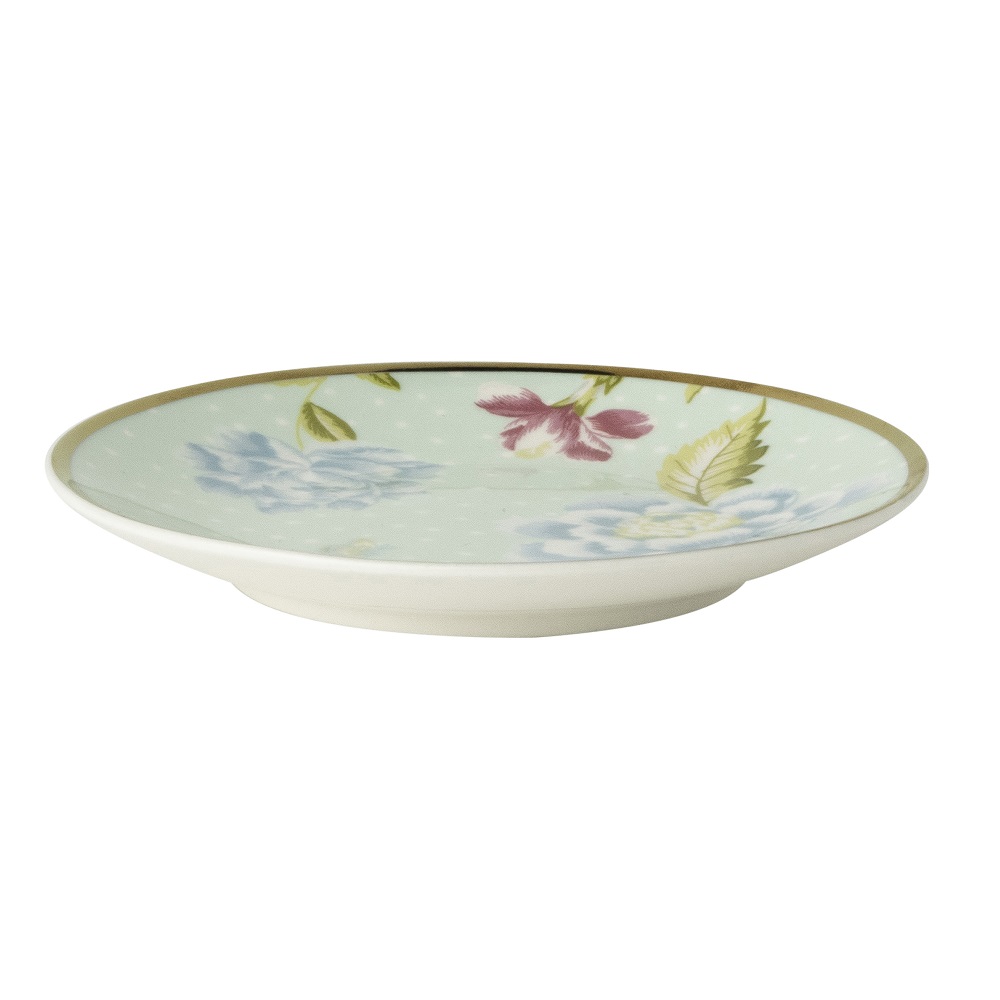 Πιατάκι Πορσελάνης Φ12cm Petit Four Mint Uni Heritage Laura Ashley LA180431 - 1