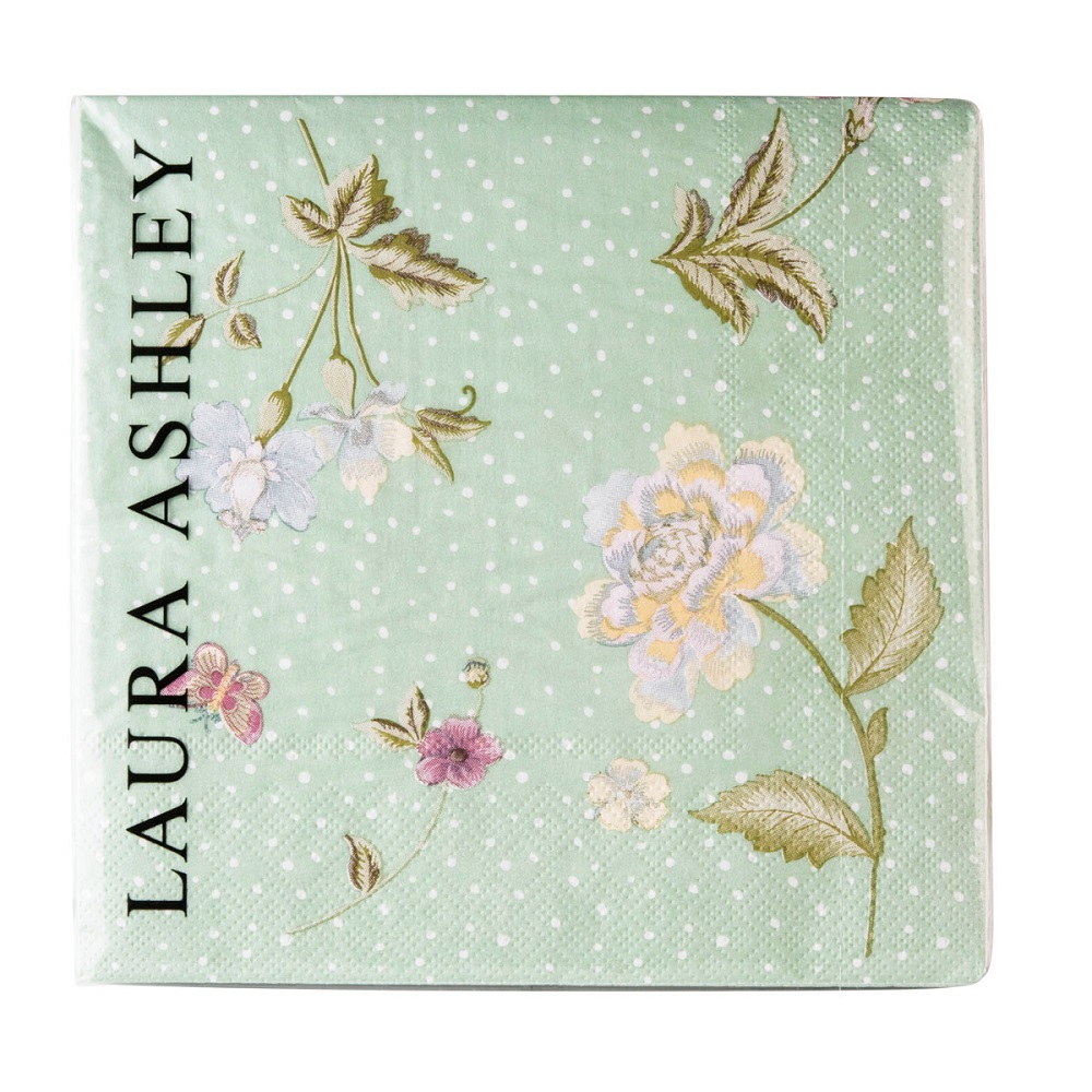 Χαρτοπετσέτες 33x33cm 20τμχ Mint Uni Heritage Laura Ashley LA180987 - 1