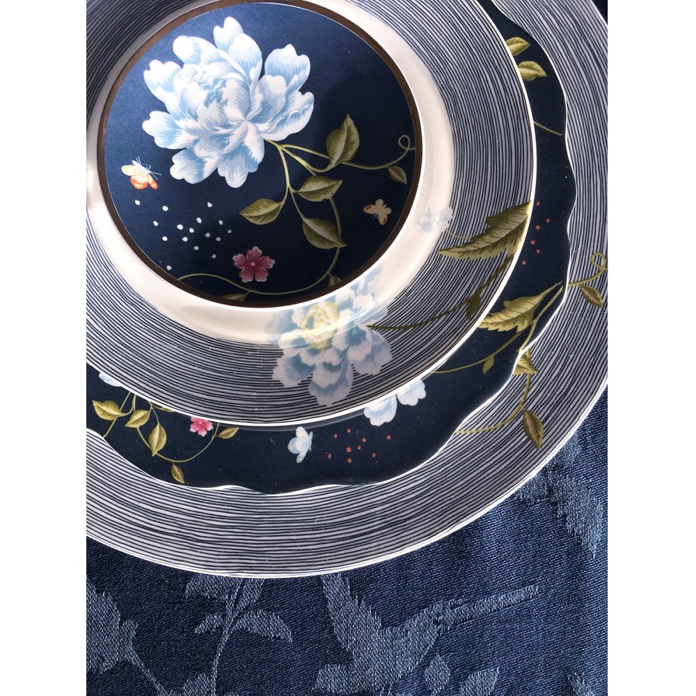 Πιάτο Ρηχό Πορσελάνης Στρογγυλό Φ18cm Midnight Uni Heritage Laura Ashley LA180437 - 2