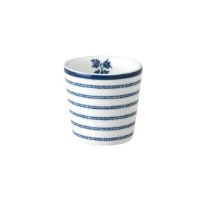 Αυγοθήκη Πορσελάνης Λευκή – Μπλε Φ5,1xH4,9cm Candy Stripe Blueprint Laura Ashley LA179513 - 60790