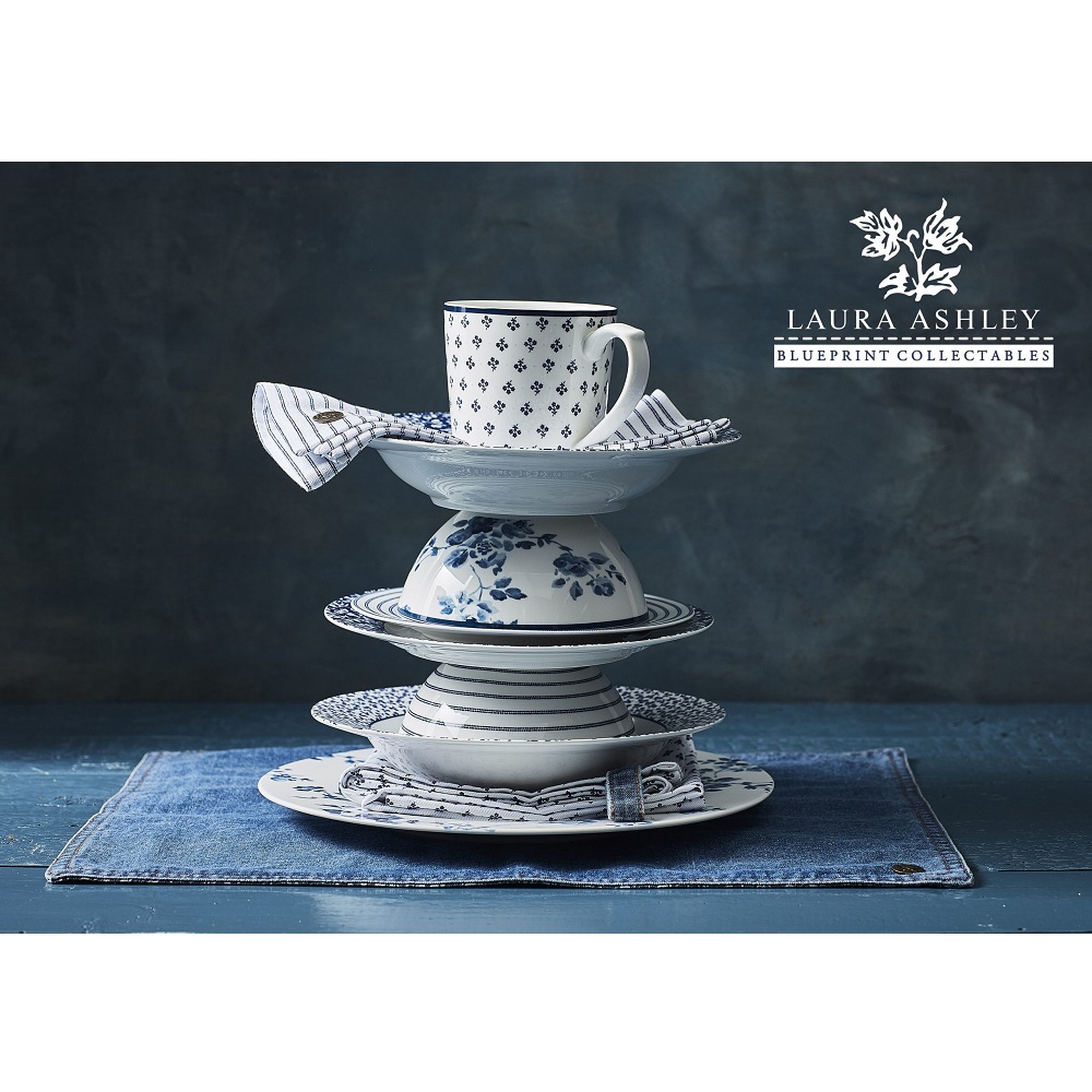 Αυγοθήκη Πορσελάνης Λευκή – Μπλε Φ5,1xH4,9cm Sweet Alyssum Blueprint Laura Ashley LA179511 - 1