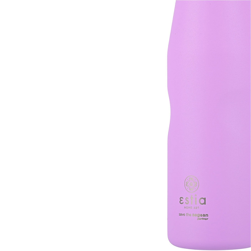 Μπουκάλι Ισοθερμικό Lavender Purple Διπλού Τοιχώματος 750ml Ανοξείδωτο 18/8 Save the Aegean εstia Home Art 01-9830 - 2