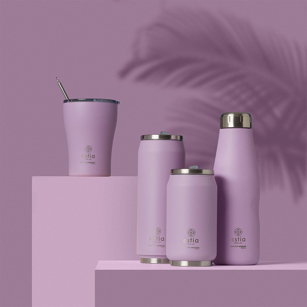 Μπουκάλι Ισοθερμικό Lavender Purple Διπλού Τοιχώματος 750ml Ανοξείδωτο 18/8 Save the Aegean εstia Home Art 01-9830 - 4