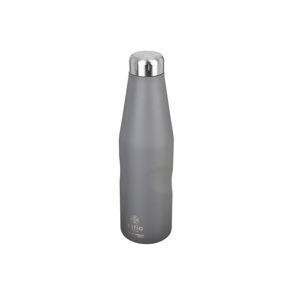 Μπουκάλι Ισοθερμικό Fjord Grey Διπλού Τοιχώματος 750ml Ανοξείδωτο 18/8 Save the Aegean εstia Home Art 01-9823 - 1