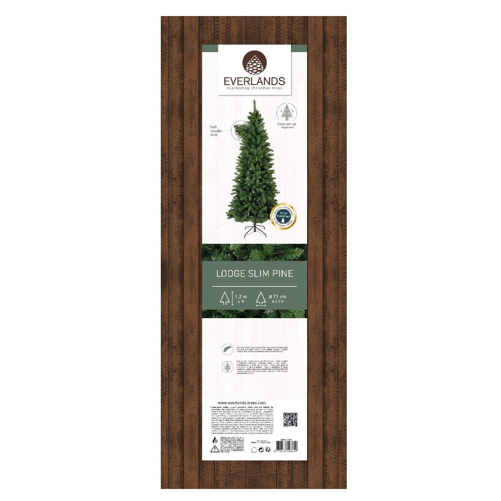 Χριστουγεννιάτικο Δέντρο Lodge Slim Pine 120cm με Μεταλλική Βάση - Everlands 689569 - 4