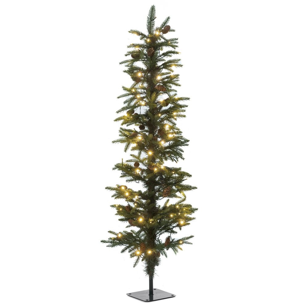 Χριστουγεννιάτικο Δέντρο Pencil Pine 120cm με 100 LED Λευκά Φώτα και Μεταλλική Βάση iliadis 74493 - 0