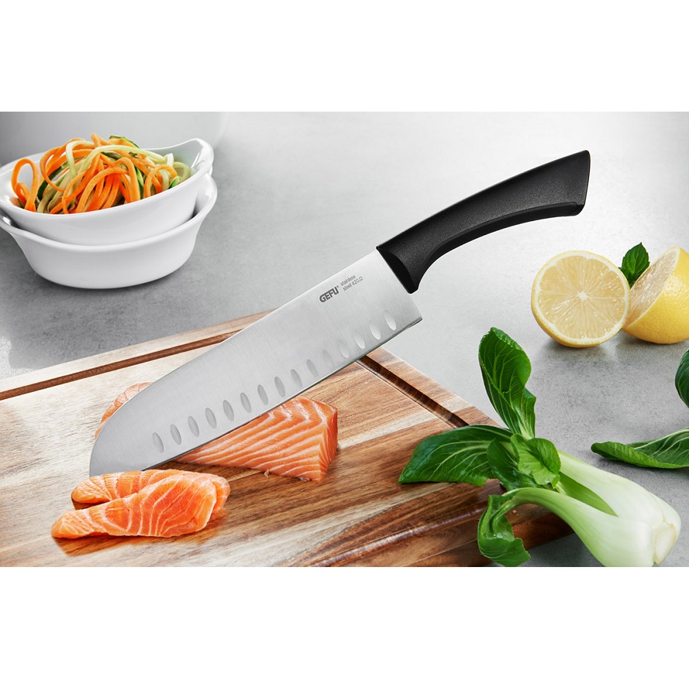 Μαχαίρι Santoku Με Αυλάκια 19,5cm Ανοξείδωτο/Πλαστικό Senso Gefu 13890 - 1