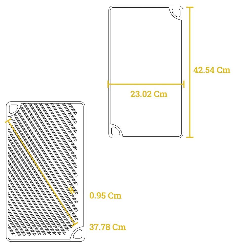 Επιφάνεια Ψησίματος Μαντεμένια Διπλής Όψης Σχάρα / Πλάκα 42,54x24,13xH1,57cm Lodge LDP3 - 4