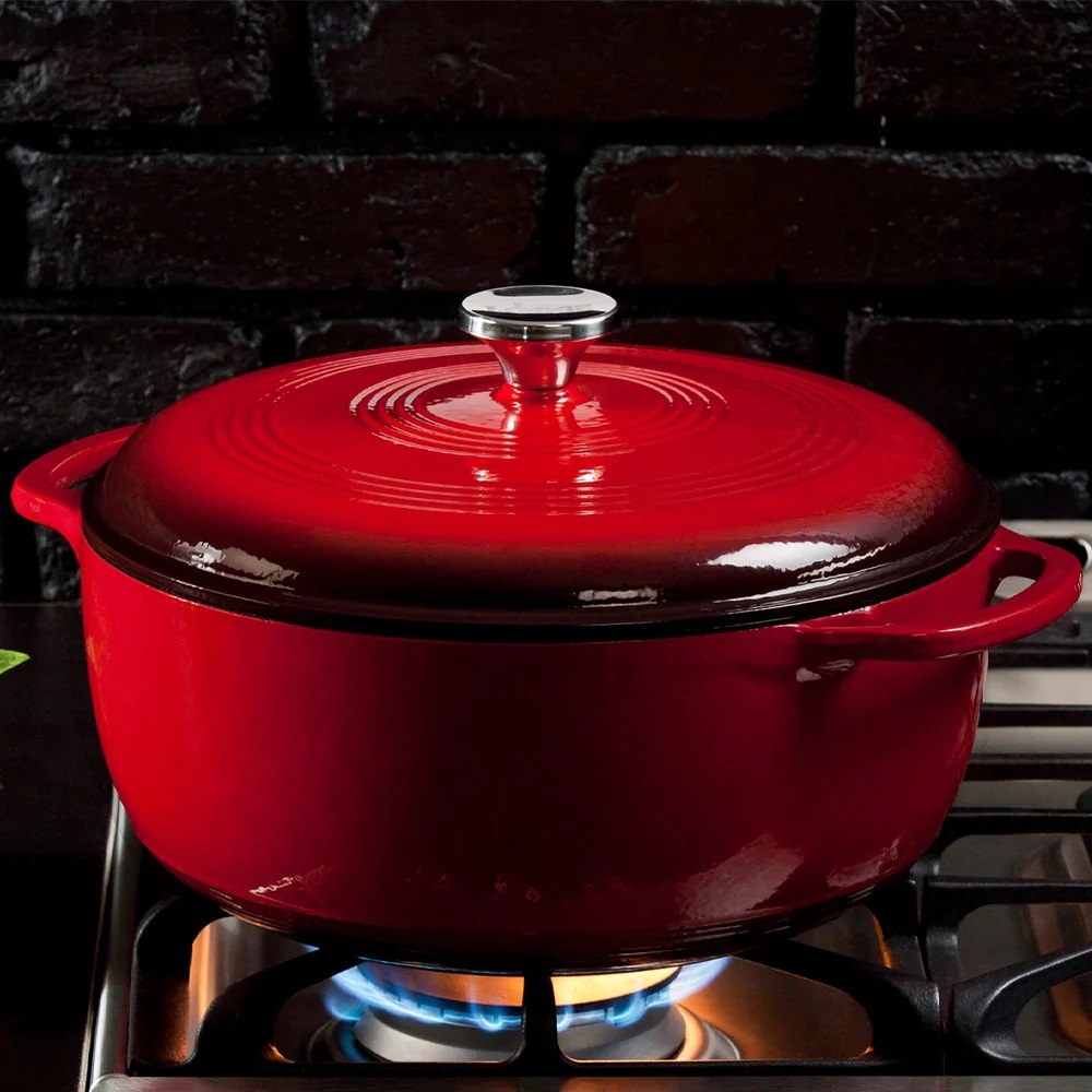 Κατσαρόλα - Γάστρα Μαντεμένια Εμαγιέ 5,68Lt Red 6 Quart Essential Enamel Lodge EC6D43 - 2