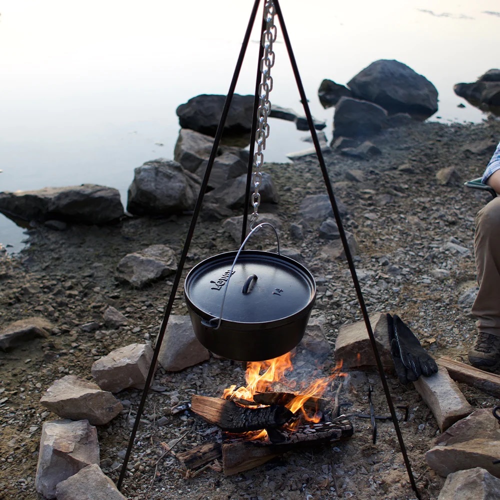 Υπαίθριο Τρίποδο Σιδερένιο Camping Φ7,62xH110,49cm Για Μαντεμένια Κατσαρόλα Lodge 3TP2 - 1