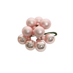 Μπάλες σε Σύρμα Γυάλινες Blush Pink & Ματ 2cm - Kaemingk 715112-1 - 76382