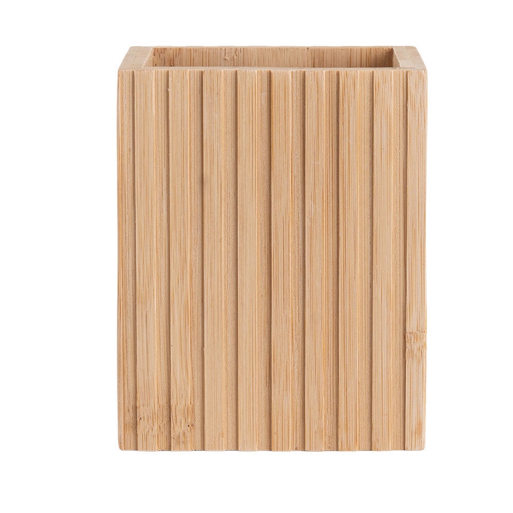 Ποτηράκι Τετράγωνο Μπάνιου 8,3x6,5xH10,3cm Bamboo Essentials εstia Home Art 02-13097 - 0