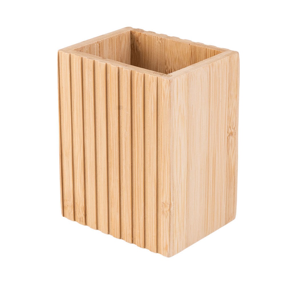 Ποτηράκι Τετράγωνο Μπάνιου 8,3x6,5xH10,3cm Bamboo Essentials εstia Home Art 02-13097 - 1