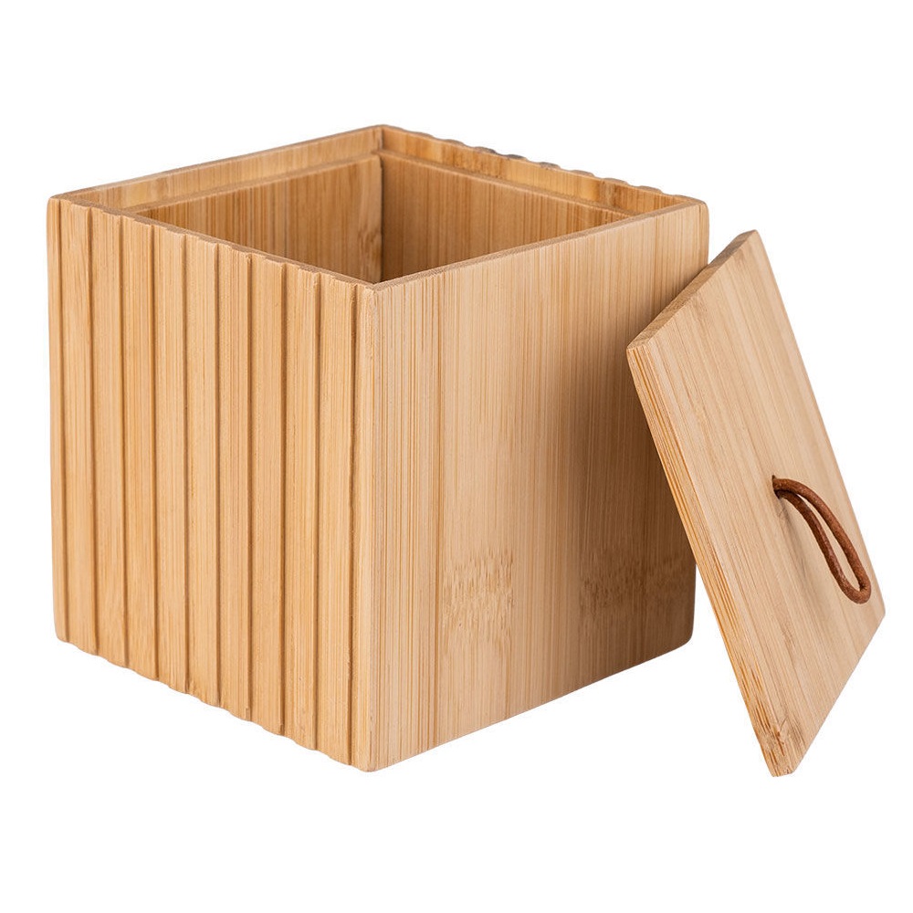 Κουτί Αποθήκευσης & Οργάνωσης Με Καπάκι 9x9xH8cm Bamboo Essentials εstia Home Art 02-13165 - 2