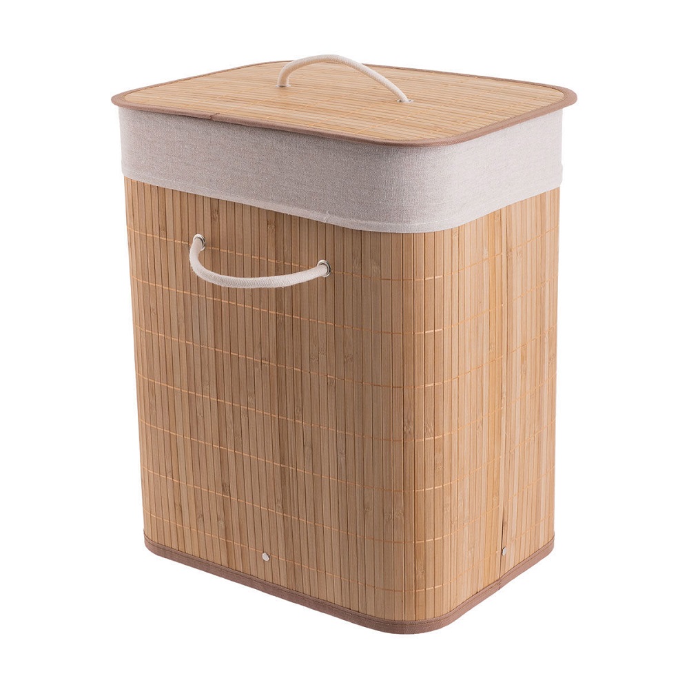 Καλάθι Απλύτων Ορθογώνιο Πτυσσόμενο 60Lt Bamboo Essentials εstia Home Art 02-12816 - 1