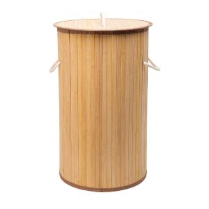 Καλάθι Απλύτων Στρογγυλό Πτυσσόμενο 57Lt Bamboo Essentials εstia Home Art 02-12823 - 54983