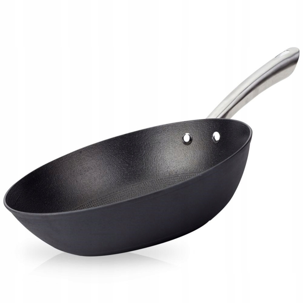 Γουόκ - Wok Μαντεμένιο 3,5Lt Φ28cm Αντικολλητικό Με Ανοξείδωτη Λαβή Atlas Nava 10-205-030 - 0