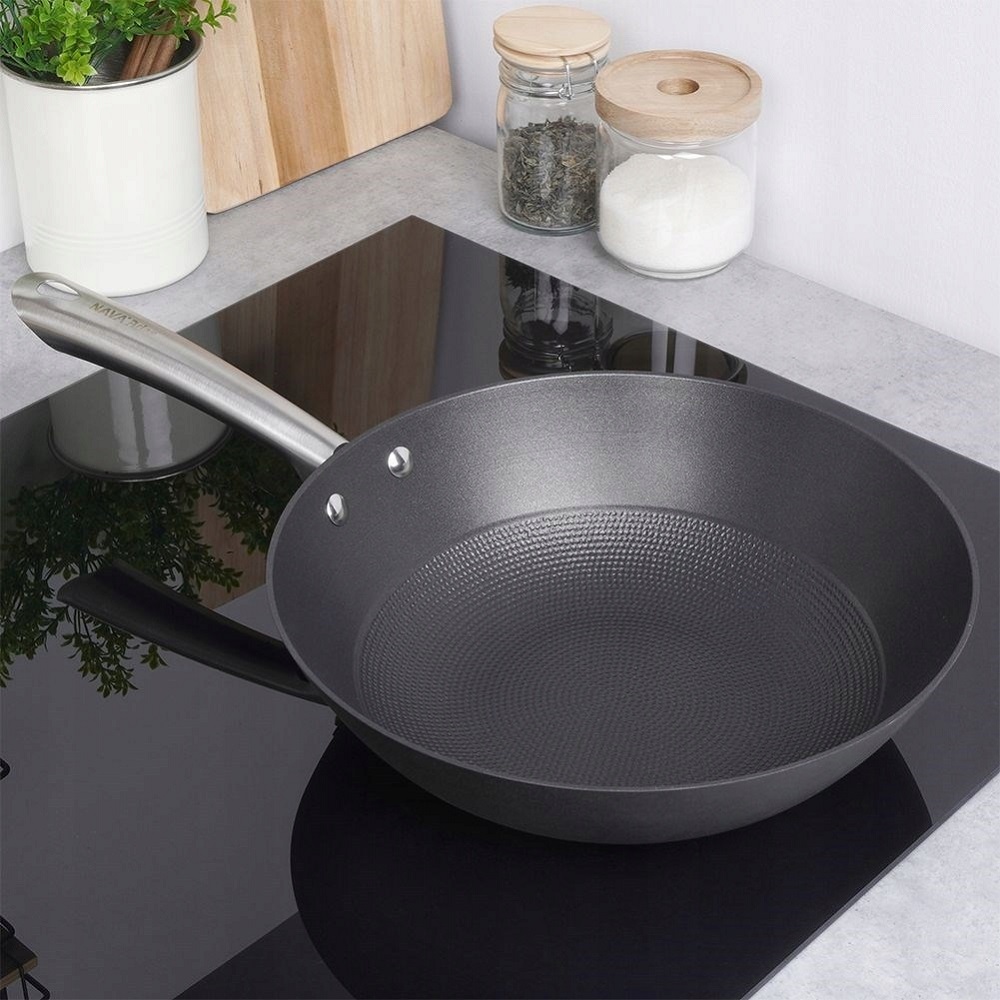 Γουόκ - Wok Μαντεμένιο 3,5Lt Φ28cm Αντικολλητικό Με Ανοξείδωτη Λαβή Atlas Nava 10-205-030 - 4