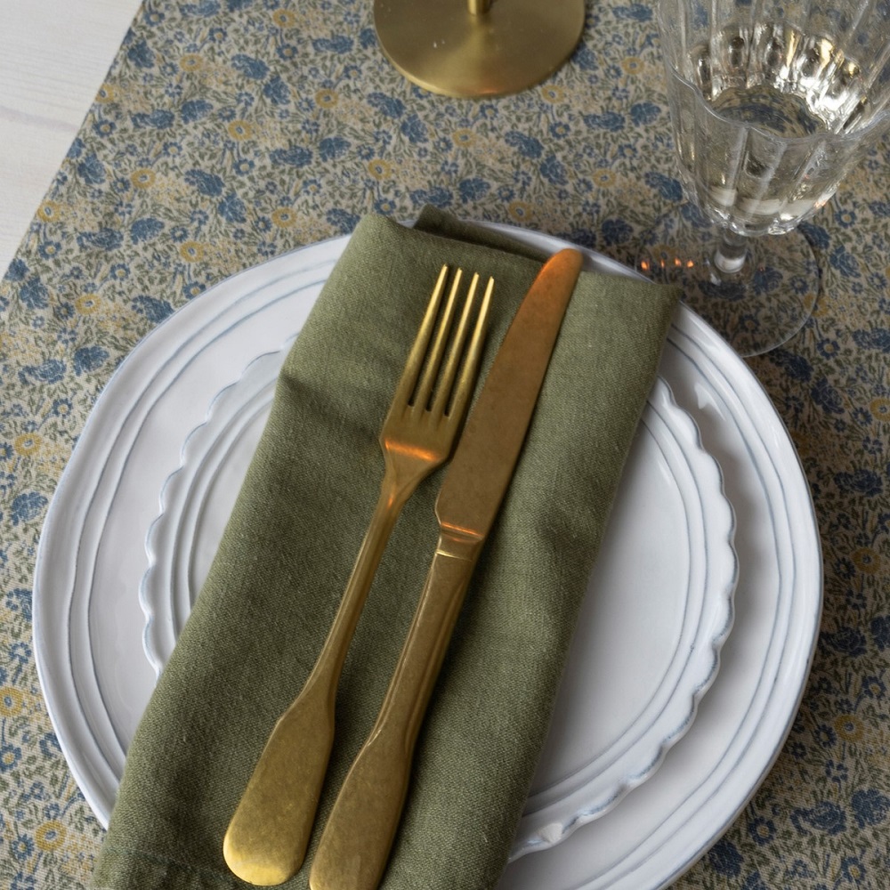 Πετσέτα Φαγητού 45x45cm Wild Clematis Sage Solid Green Kitchen Linen Laura Ashley LA183150 - 2