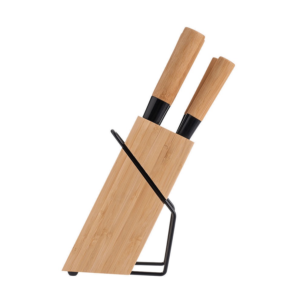 Μπλοκ 5 Μαχαιριών Ανοξείδωτα Bamboo Essentials εstia Home Art 01-12854 - 0