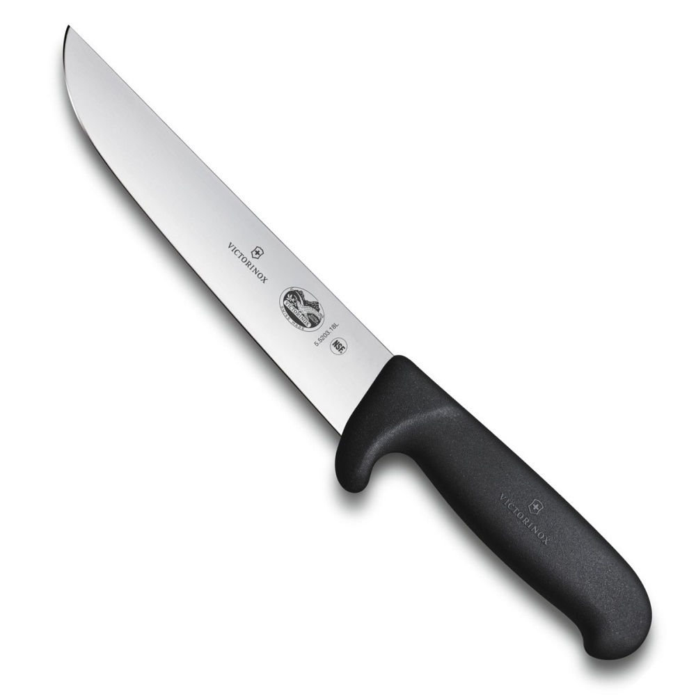 Μαχαίρι Κρέατος 18cm Ανοξείδωτο Μαύρη Λαβή Fibrox Victorinox 5.5203.18 - 0