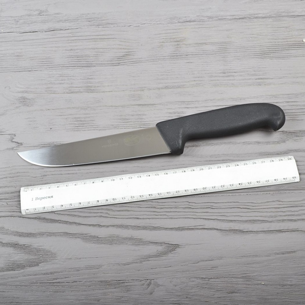 Μαχαίρι Κρέατος 18cm Ανοξείδωτο Μαύρη Λαβή Fibrox Victorinox 5.5203.18 - 2