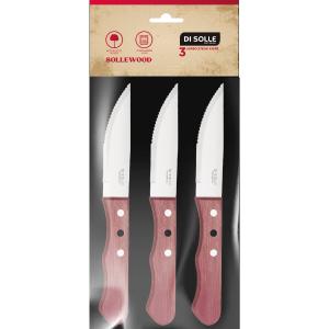 Μαχαίρι Steak Jumbo Οδοντωτό 11,8cm Με Ξύλινη Λαβή Sollewood (3 Τεμάχια) GTSA 44-0806 - 70367