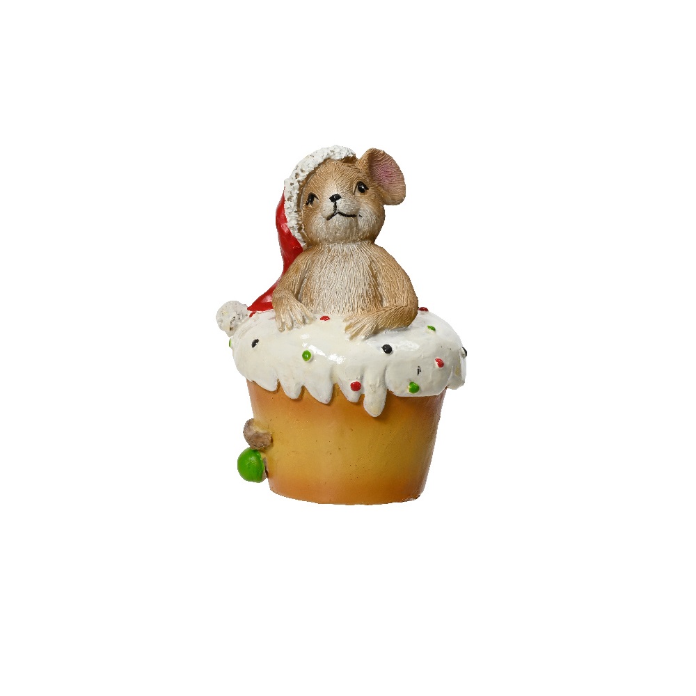 Διακοσμητικό Ποντίκι Σε Cupcake Polyresin 10,7x12,5xH8,5cm Kaemingk 530839-3