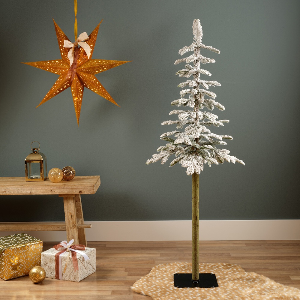 Χριστουγεννιάτικο Δέντρο Alpine Fir Snowy 120cm με Χιονισμένο Φινίρισμα και Μεταλλική Βάση Everlands 680079 - 4