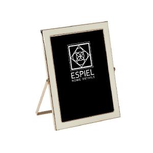 Κορνίζα Μεταλλική 13x18cm Λευκό-Χρυσό 16,8x0,6xH22cm Luxe Espiel FAM602 - 68264