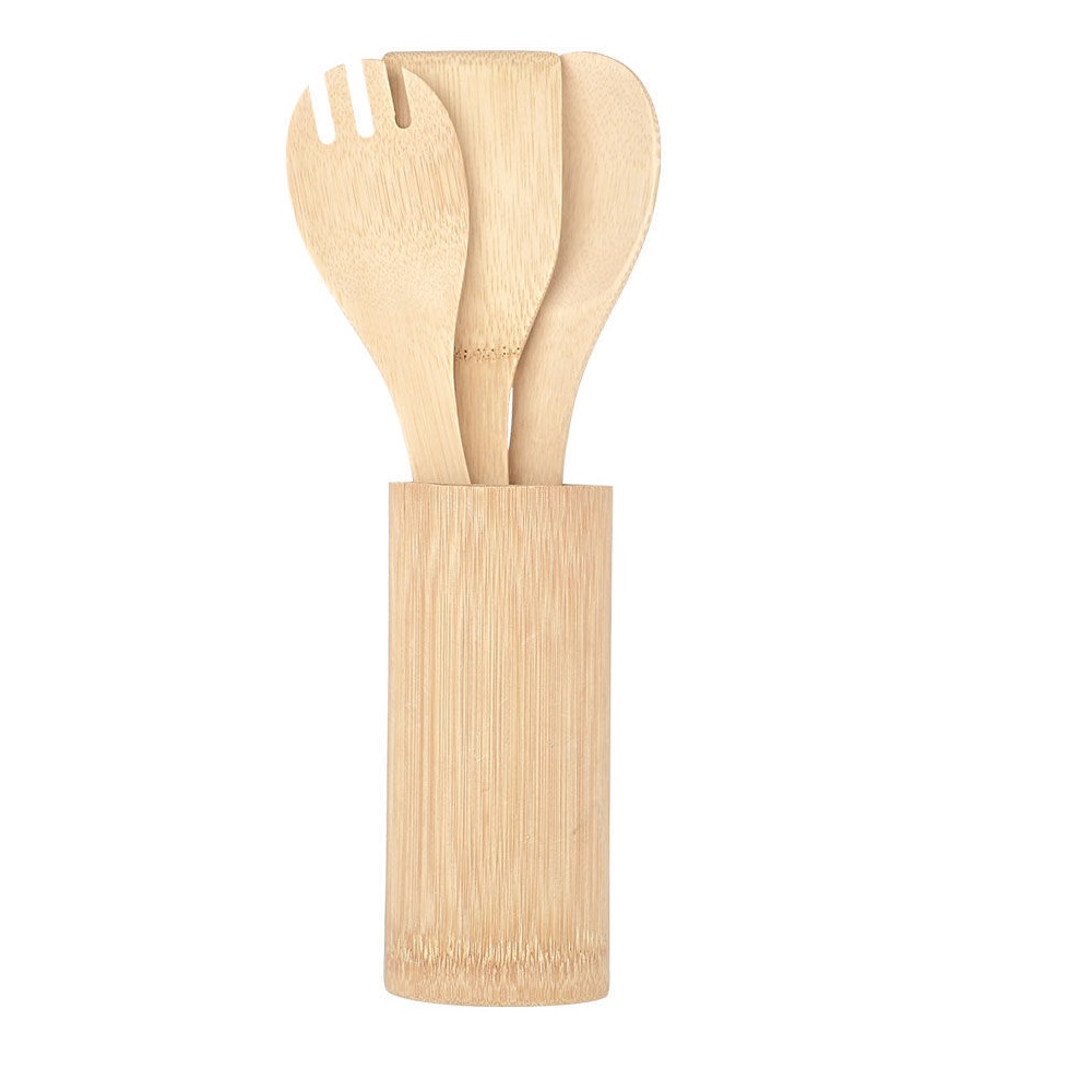 Εργαλεία Μαγειρικής Με Θήκη 4 τμχ Bamboo Essentials εstia Home Art 02-18191 - 1