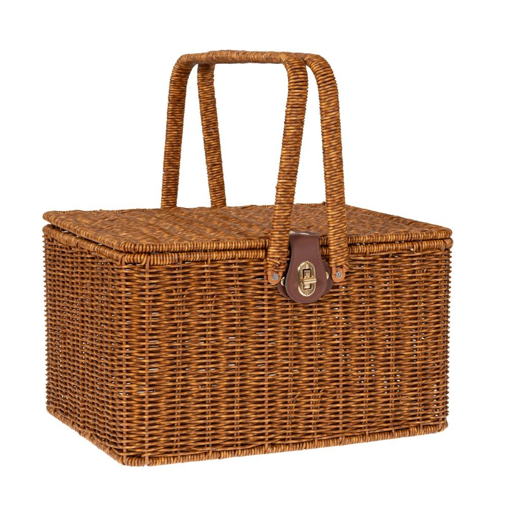 Καλάθι Πικνίκ Καφέ Rattan 36x26x21/38εκ Πλαστικό iliadis 85942