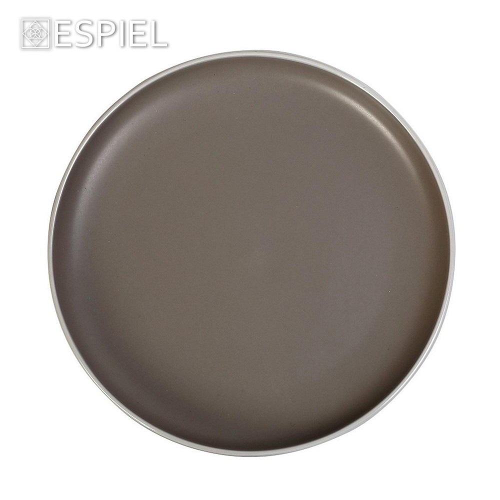 Πιάτο Stoneware Ρηχό Step Φ20,3xH2,5cm Grey Mood Espiel ATA121 - 4