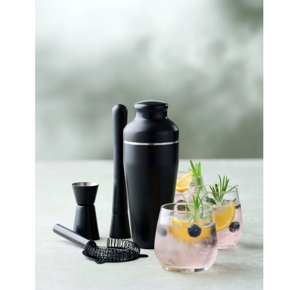 Cocktail Shaker Σετ 4 Τμχ Μαύρο Ανοξείδωτο Day Espiel SCH72785 - 1