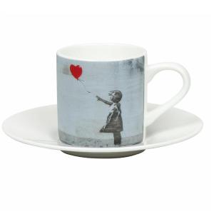 Φλιτζάνι & Πιατάκι Espresso Πορσελάνης 95ml «Girl With Balloon» by Banksy Könitz 1153042721 - 72284