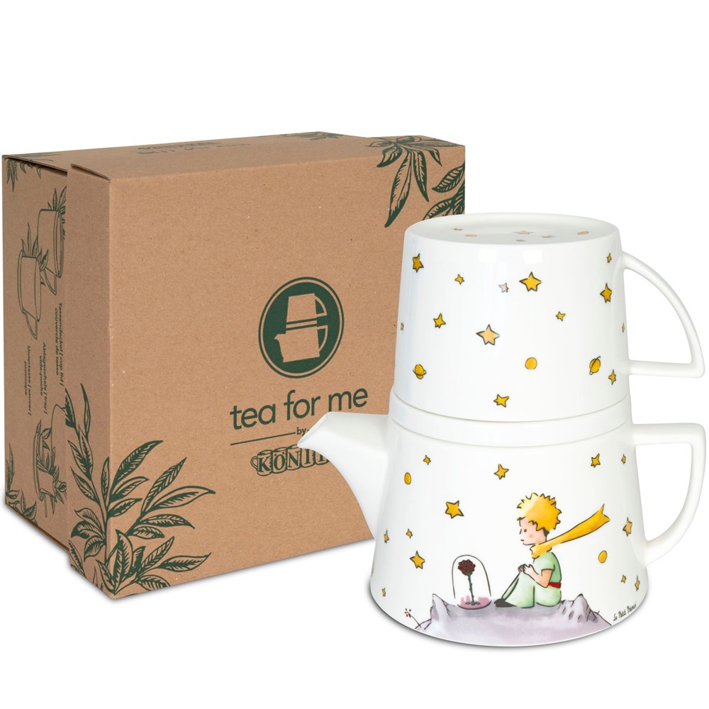 Τσαγιέρα 650ml + Κούπα 350ml Πορσελάνης Σετ 2 σε 1 «The Little Prince-Tea For Me» Könitz 1159762630 - 1