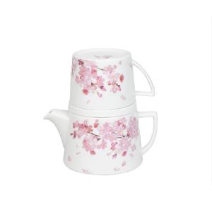 Τσαγιέρα 650ml + Κούπα 350ml Πορσελάνης Σετ 2 σε 1 «Cherry Blossom-Tea For Me» Könitz 1159762685 - 72316