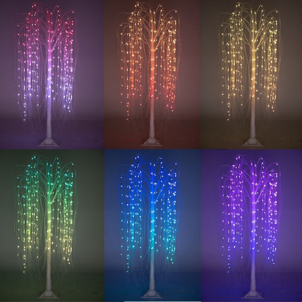 Λευκή Φωτιζόμενη Ιτιά 120cm με 140 Smart RGB LED Λαμπάκια και Μεταλλική Βάση iliadis 87034 - 1