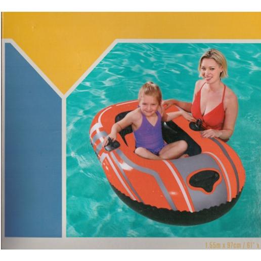 Πλαστική παιδική φουσκωτή βάρκα 1 θέσης, πορτοκαλί/κόκκινο, 155Χ97cm 12779,8+ - BESTWAY